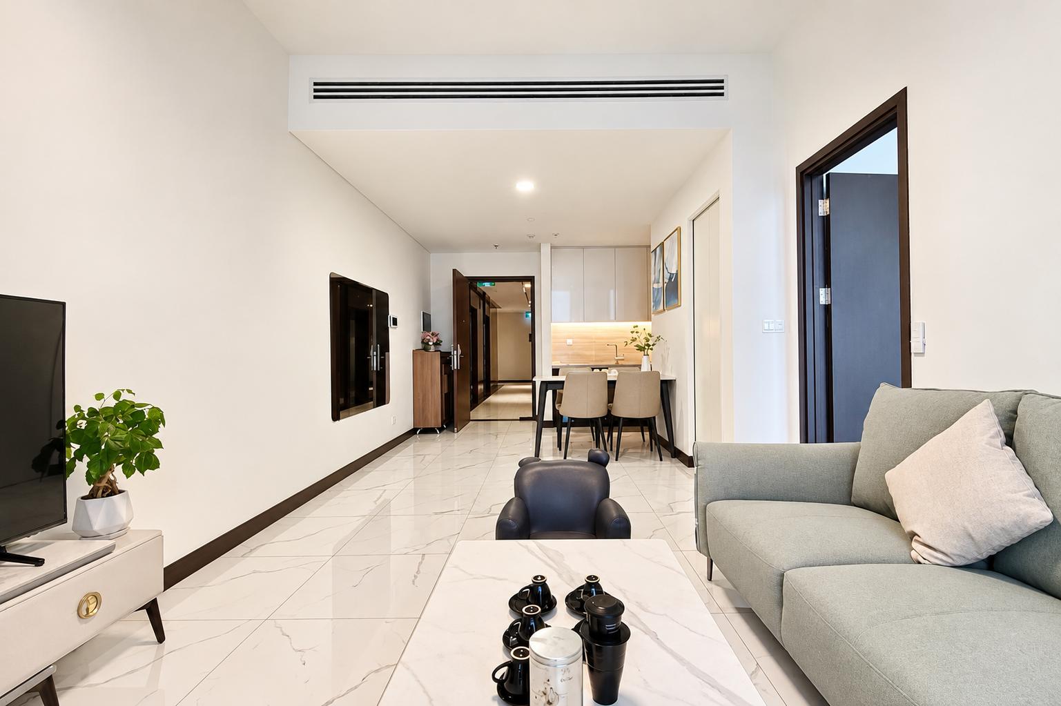 Modern 1 bedroom apartment for rent at Empire City Linden overlooking the river
