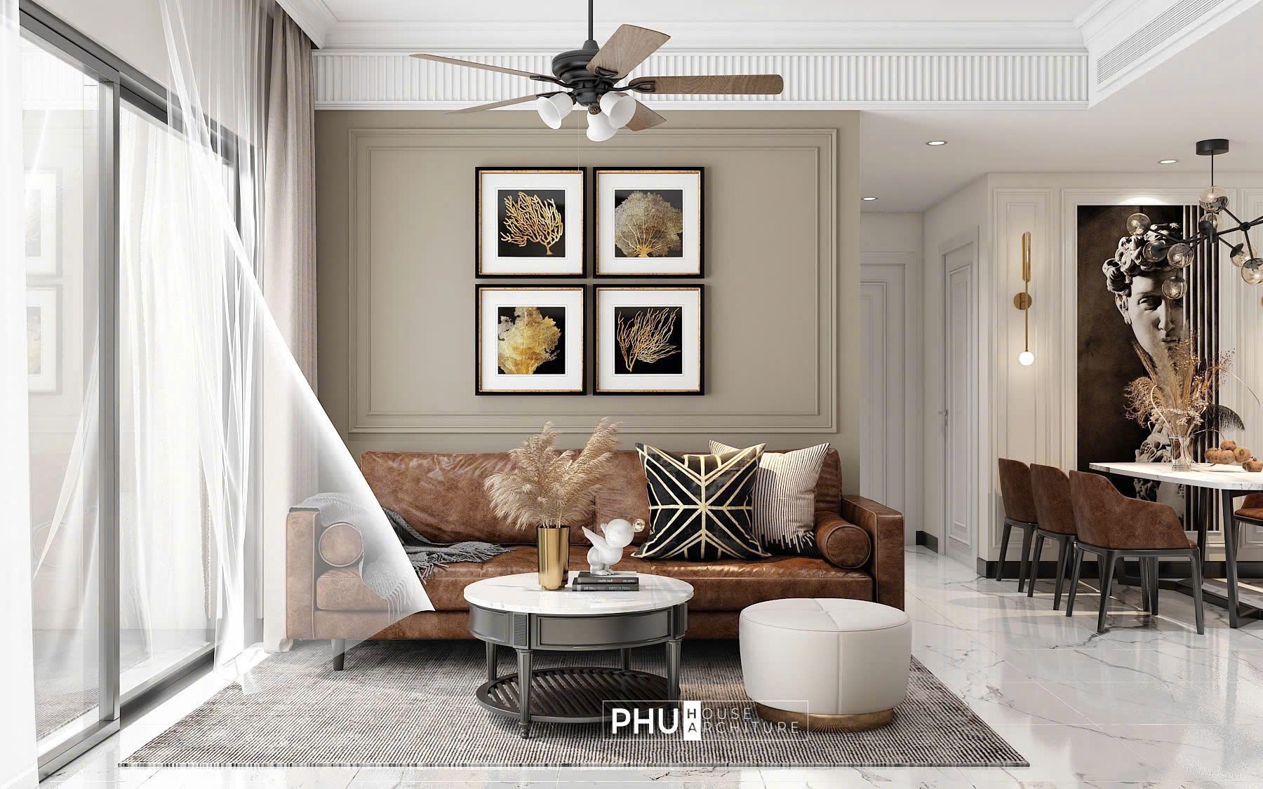Beautiful design 2 bedroom apartment for rent in Empire City with full furniture